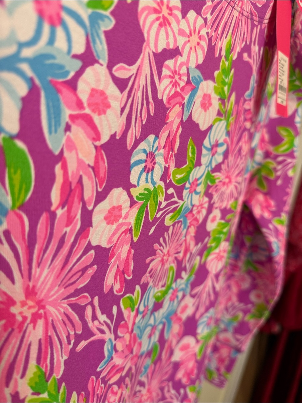 T2)Lilly Pulitzer ❤️🩷Pink Floral Long-Sleeve Shift Dress - Picture 8 of 12